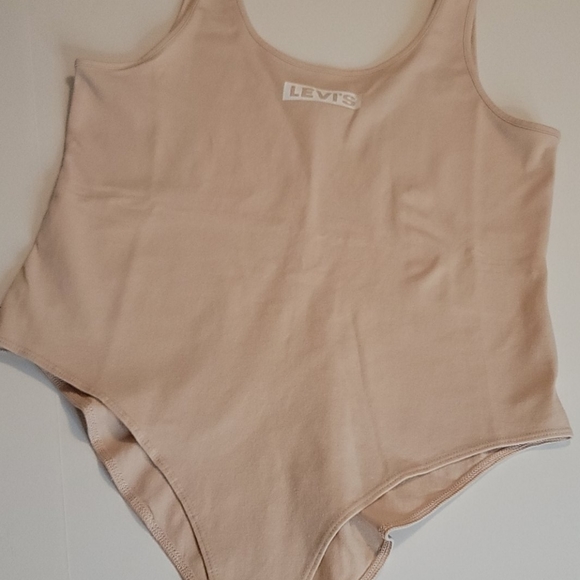 Levi's Tops - Women's Levi's Graphic Logo Tank Bodysuit Nude Lg